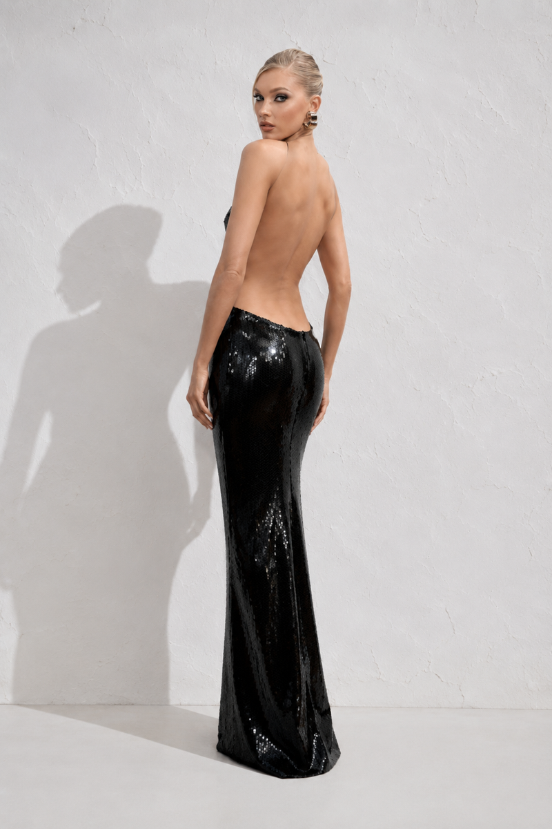 Robe de soirée noir paillette