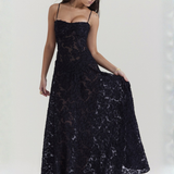 Longue robe noire dentelle