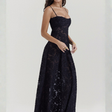 Longue robe noire dentelle