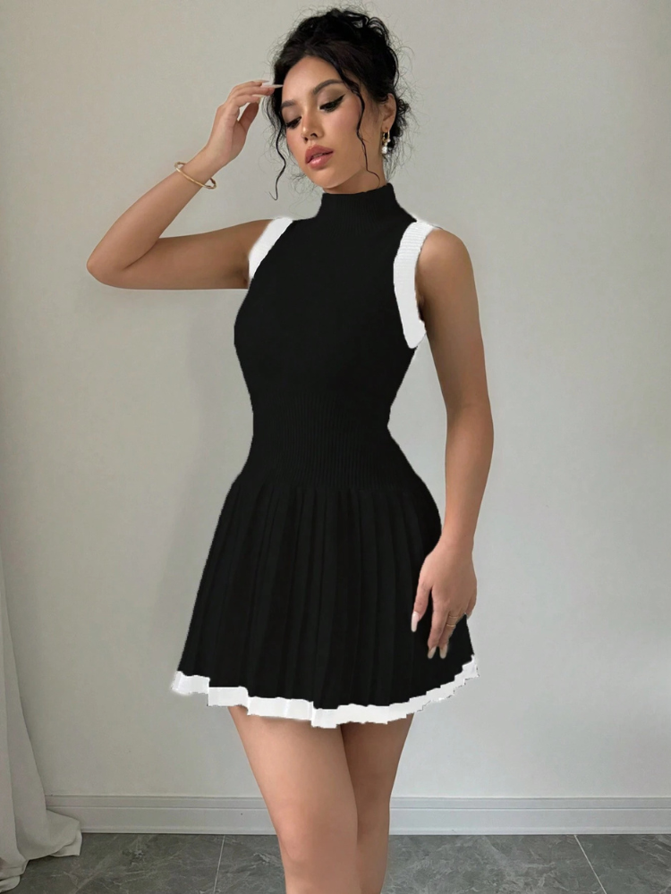 Robe chic noir et blanc Noir / Taille unique