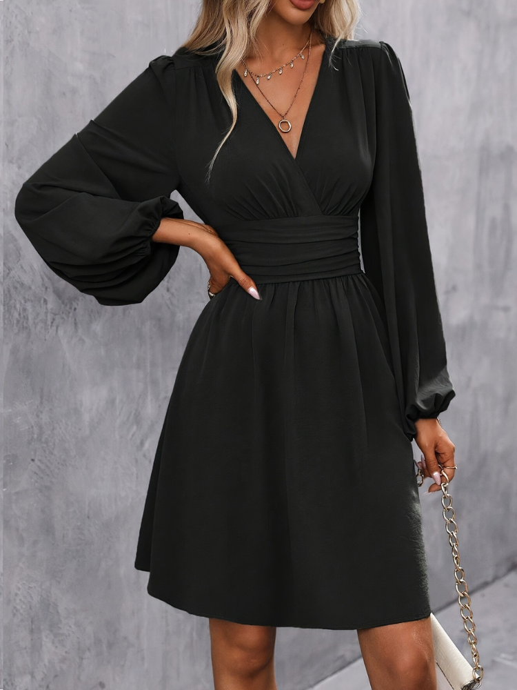 Robe col v noire