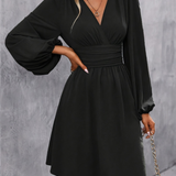 Robe col v noire