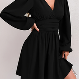 Robe col v noire