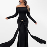 Robe drapée noire