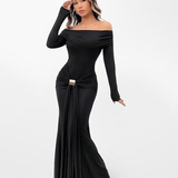 Robe drapée noire