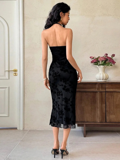 Robe en velours noire