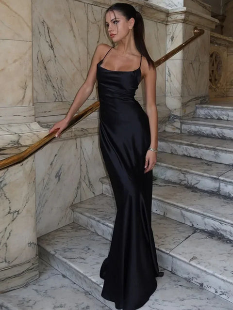 Robe longue dos nu noire Noir / S