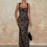 Robe longue noir chic
