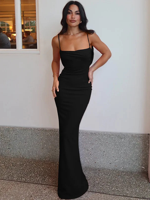 Robe noir bretelle fine Noir / S