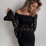 Robe noir épaule dénudée