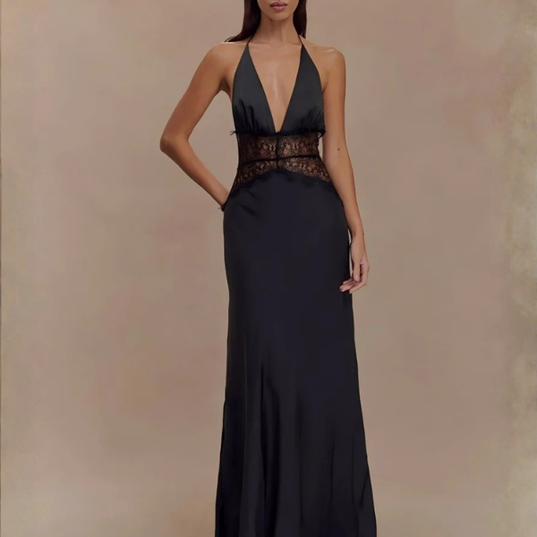 Robe noire dos nu Noir / S