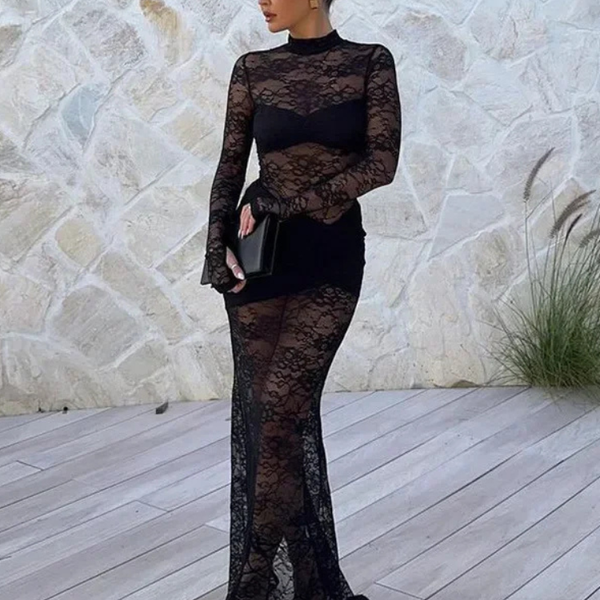 Robe noire transparente Noir / S