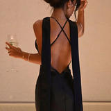 Robe satin noir